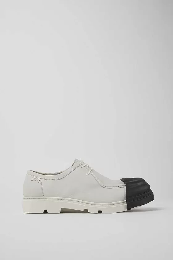 White Non-Dyed Leather Shoes For Men*Camper Shop
