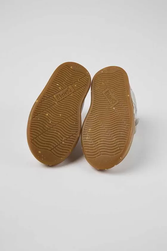 White Non-Dyed Leather Sneakers For Kids*Camper Cheap